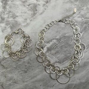 Silver Alfani Choker Necklace with matching bracelet